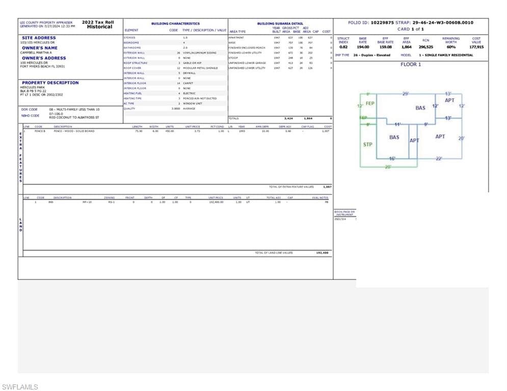 103-105 Hercules DR, FORT MYERS BEACH FL 33931-15